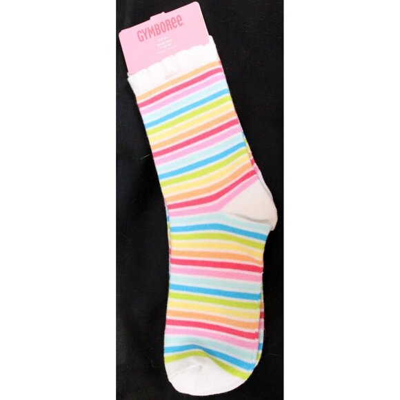 2008 Gymboree Spring Rainbow 3pc Striped Skorts Socks Candy Skirt sz 7 Spring - Picture 5 of 10